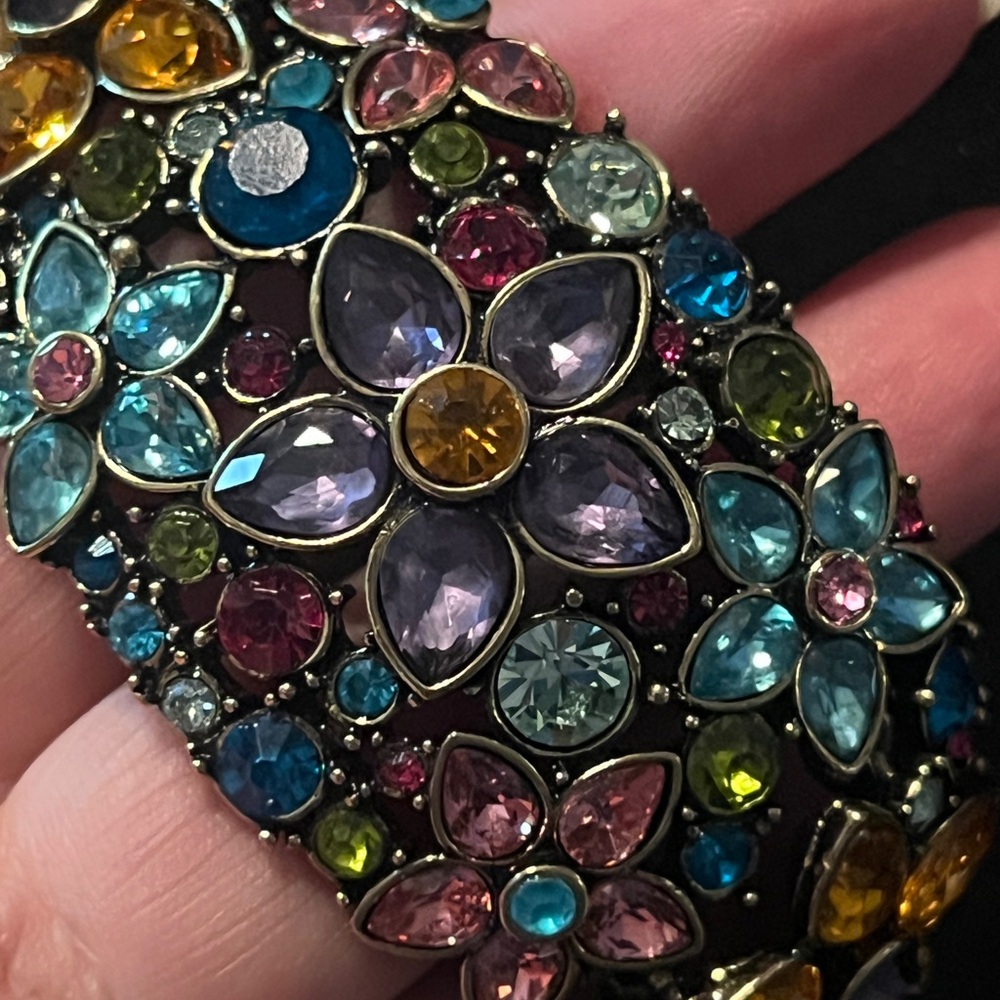 HEIDI DAUS "Fantasy In Florals" Swarovski Crystals Bracelet sz M/L NIB - Picture 6 of 9